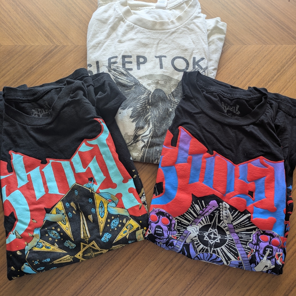 2 Ghost Shirts 1 Sleep Token Shirt